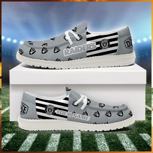 Las Vegas Raiders 2024 Version Personalized Hey Dude Shoes