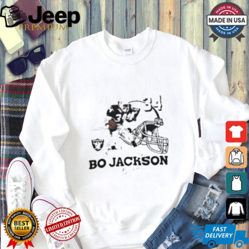 Las Vegas Raiders Bo Jackson #34 born to run signatures shirt