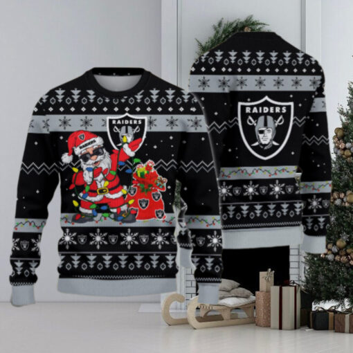 Las Vegas Raiders Santa Claus Ugly Christmas Sweater