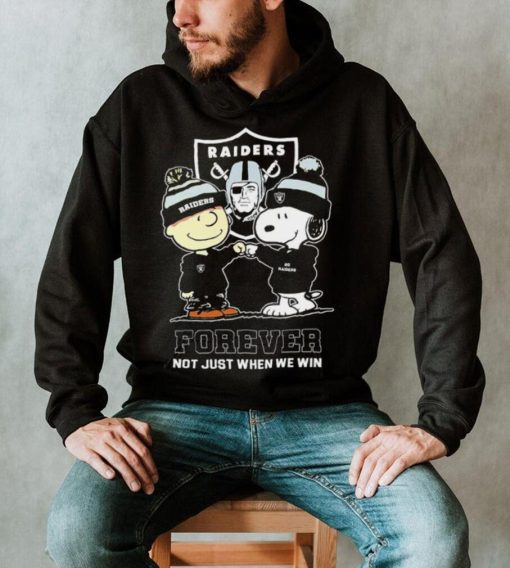 Las Vegas Raiders Snoopy and Charlie Brown forever not just when we win go Raiders shirt