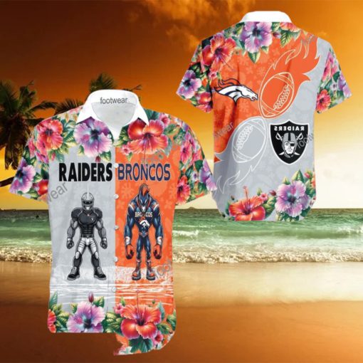 Las Vegas Raiders VS NFL Denver Broncos Mascot Collection New AOP Hawaiian Shirt Gift For Fans