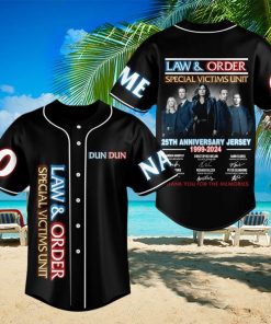 Law & Order Special Victims Unit 25th Anniversary Jersey 1999 – 2024 Thank You For The Memories Custom Baseball Jersey