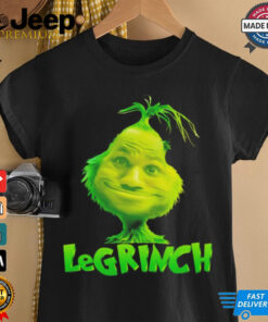 LeBron James X Grinch LeGrinch mashup shirt featuring a playful design combining LeBron James with the Grinch character, blending basketball and holiday themes in a fun, unique graphic.