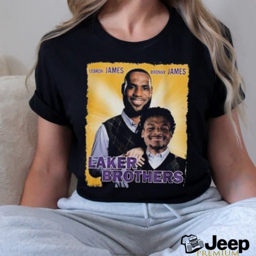 Lebron And Bronny Lakers Brothers T shirt