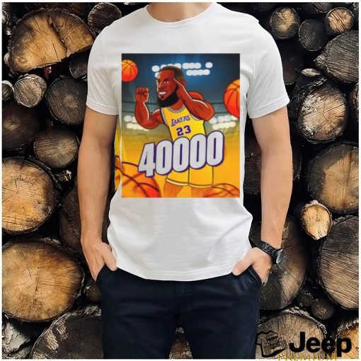 Lebron James 40K Points Lakers Player Cartoon poster shirt