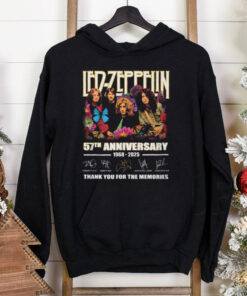 Led Zeppelin Band 57th Anniversary 1968 2025 Thank You For The Memories T Shirt