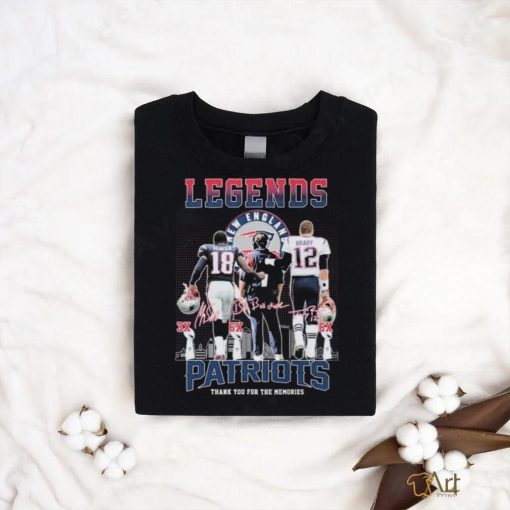 Legends Bill Belichick, Tom Brady And Matthew Slater New England Patriots Thank You For The Memories Signatures Shirt