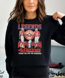 Legends Jerry Rice and Joe Montana 49ers thank you for the memories shirt