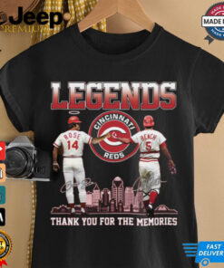 Legends Reds Pete Rose Johnny Bench Thank You For The Memories Shirt