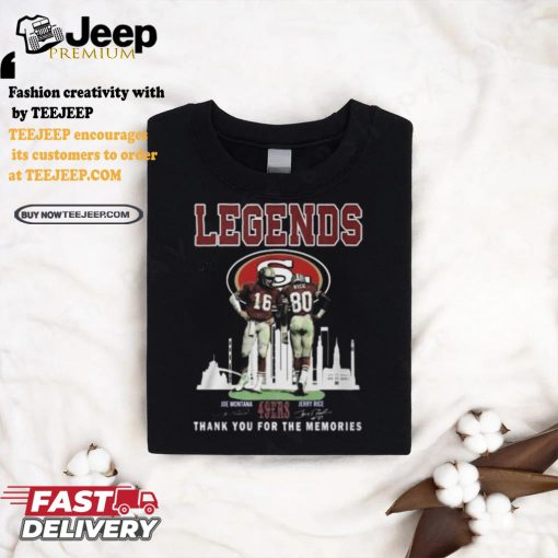 Legends The 49ers Of San Francisco Thank You For The Memories T Shirt