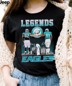 Legends Travis Kelce and Fletcher Cox Eagles signatures shirt