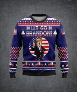 Let’s Go Brandon FJB Trump Eagle Christmas Sweater – Unisex Funny Winter Holiday Ugly Christmas Sweater