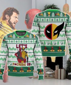 Let’s Go Deadpool Wolverine Green Ugly Sweater