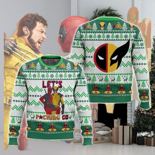 Let’s Go Deadpool Wolverine Green Ugly Sweater