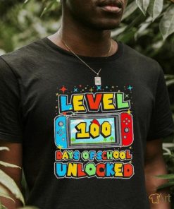 Level 100 Days Of School Unlocked Gamer Video Games Shirt