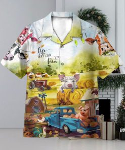 Life Is Better On The Farm Happy Farmer 3D Hawaiian Shirt Summer Vaction Gift