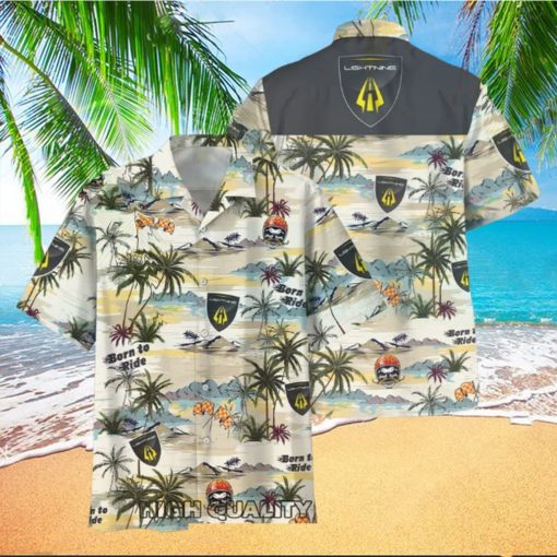 Lightning Motorcycle Tropical Island Unisex Hawaiian Shirt