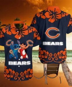 Lilo And Stitch Chicago Bears Hawaiian Shirt