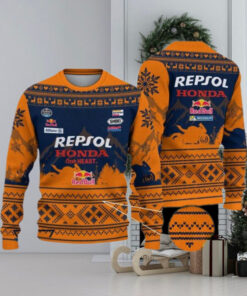 Limited Repsol Honda Team Ugly Christmas Sweater Gift For Holiday