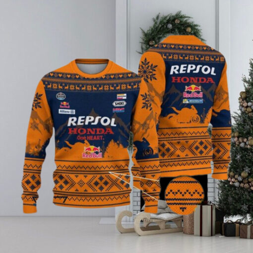 Limited Repsol Honda Team Ugly Christmas Sweater Gift For Holiday