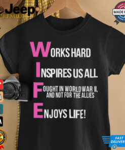 Limited Works Hard Inspires Us All Ought In World War II And Not For The Allies shirt featuring a powerful design reflecting dedication and historical inspiration, acknowledging the contributions during World War II.