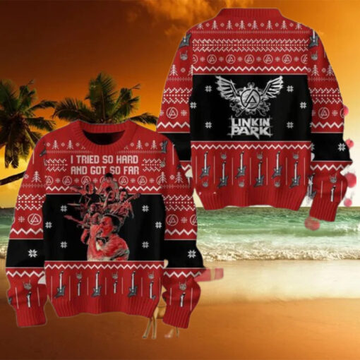 Linkin Park In the End I Tried So Hard And Got So Far Ugly Christmas Sweater Chirstmas Gifts 2024 Xmas For Family And Friends Ugly Sweater