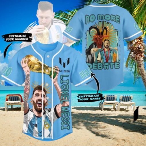 Lionel Messi No More Debate Custom Baseball Jersey