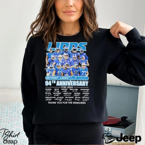 Lions Football Team 94Th Anniversary 1930 2024 Thank You For The Memories Shirt