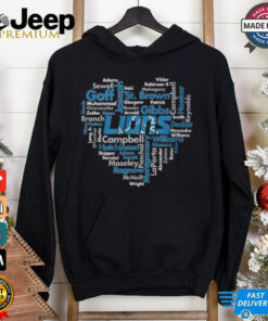 Lions Word Cloud Player Names T Shirt