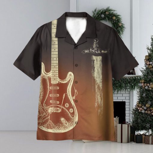 Live Rock And Roll Music Guitar Rock 3D Hawaiian Shirt Summer Vaction Gift