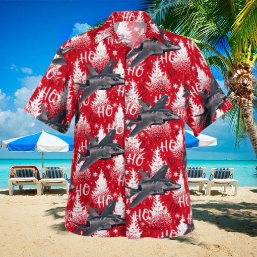 Lockheed Martin F 35 Lightning II Christmas Hawaiian Shirt