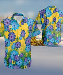 Logo Pittsburgh Pirates Flower 3D Hawaiian Shirt For Beach