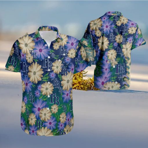 Logo Tampa Bay Rays Flower Hawaiian Shirt Short Sleeve For Beach