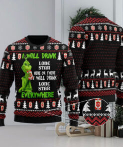 Lone Star Grinch Will Drink Everywhere Ugly Sweater