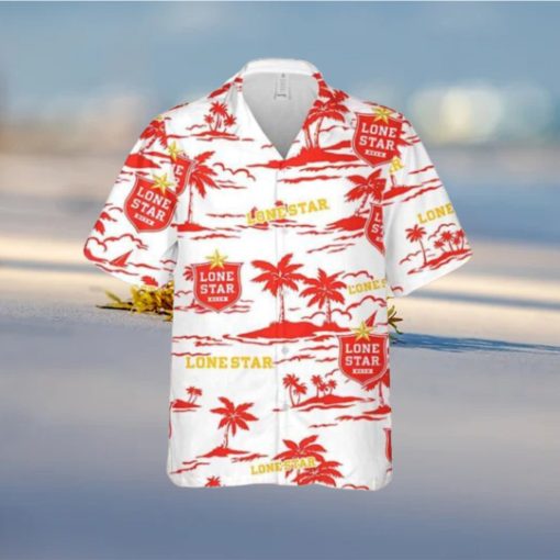 Lone Star Hawaiian Button Up Shirt Island Palm Leaves Loves