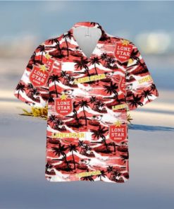 Lone Star Hawaiian Sea Island Pattern Shirt Hawaii Beer Loves