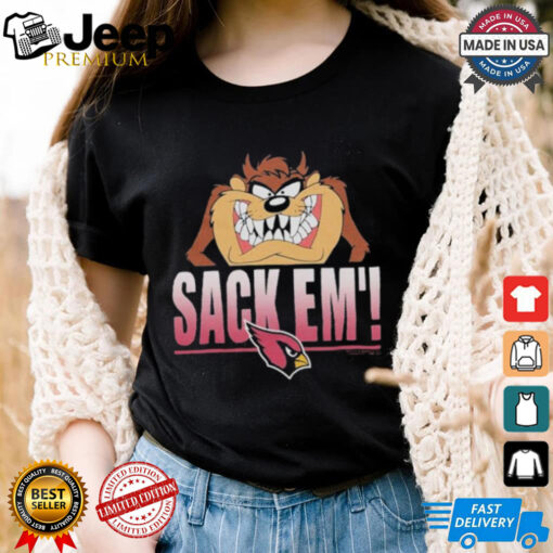 Looney Tunes Taz Tasmania Sack Em’ x Arizona Cardinals T Shirts