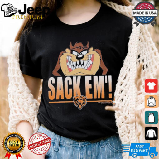 Looney Tunes Taz Tasmania Sack Em’ x Chicago Bears T Shirts