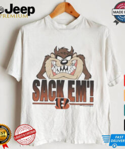 Looney Tunes Taz Tasmania Sack Em’ x Cincinnati Bengals T Shirts