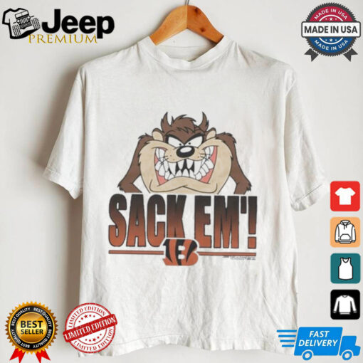 Looney Tunes Taz Tasmania Sack Em’ x Cincinnati Bengals T Shirts