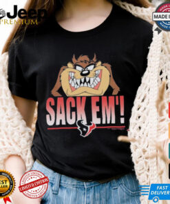 Looney Tunes Taz Tasmania Sack Em’ x Houston Texans T Shirts