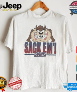 Looney Tunes Taz Tasmania Sack Em’ x New York Giants T Shirts