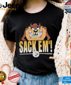 Looney Tunes Taz Tasmania Sack Em’ x Pittsburgh Steelers T Shirts