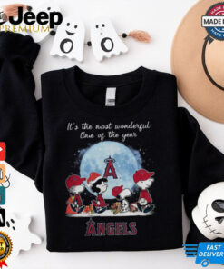 Los Angeles Angels It The Most Wonderful Time Of The Year Peanut Characters Christmas Shirt