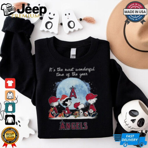 Los Angeles Angels It The Most Wonderful Time Of The Year Peanut Characters Christmas Shirt