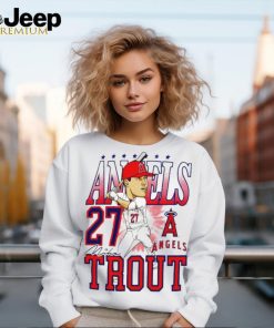 Los Angeles Angels Mike Trout 27 swing caricature signature shirt