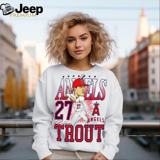 Los Angeles Angels Mike Trout 27 swing caricature signature shirt