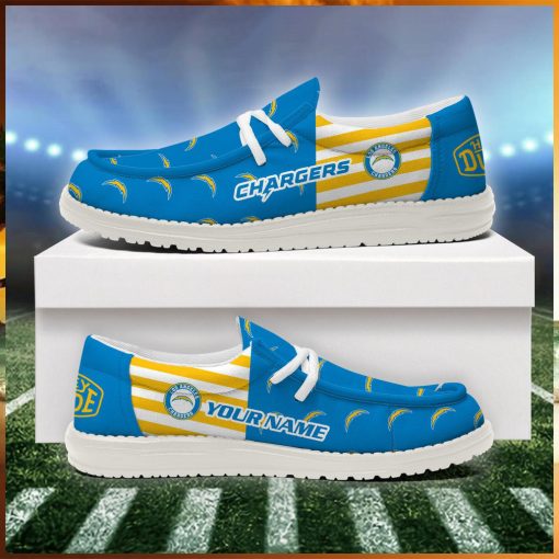 Los Angeles Chargers 2024 Version Personalized Hey Dude Shoes