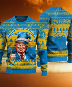 Los Angeles Chargers Christmas Donald Trump Knitted Sweater