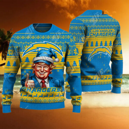 Los Angeles Chargers Christmas Donald Trump Knitted Sweater